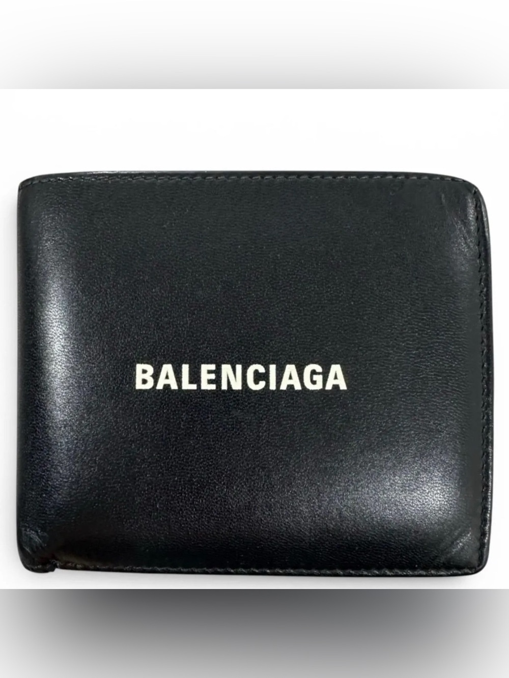 Authentic Balenciaga cash square folded leather wallet w/ coin pocket